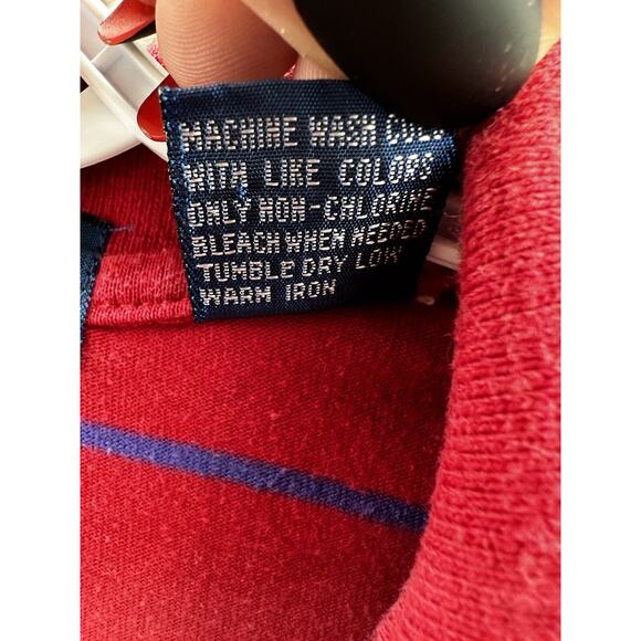 Claybrooke Classic Mens Polo Shirt Size XL Red Striped Short Sleeve Pocket - Picture 7 of 13